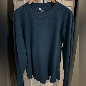 GAP Men's Deep Blue Waffle Knit Top